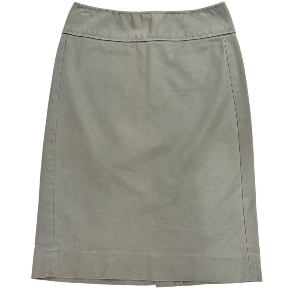 Gap Grey Chino Stretch Cotton Blend Knee Length Pencil Skirt Size 0